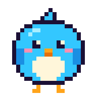 Perch, a small pixel bird